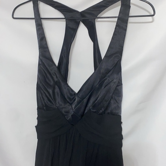 FREDRICKS OF HOLLYWOOD WO SIZE 12 BLACK FLOWY HALTER STULE DRESS SEMI BACKLESS - Picture 4 of 14